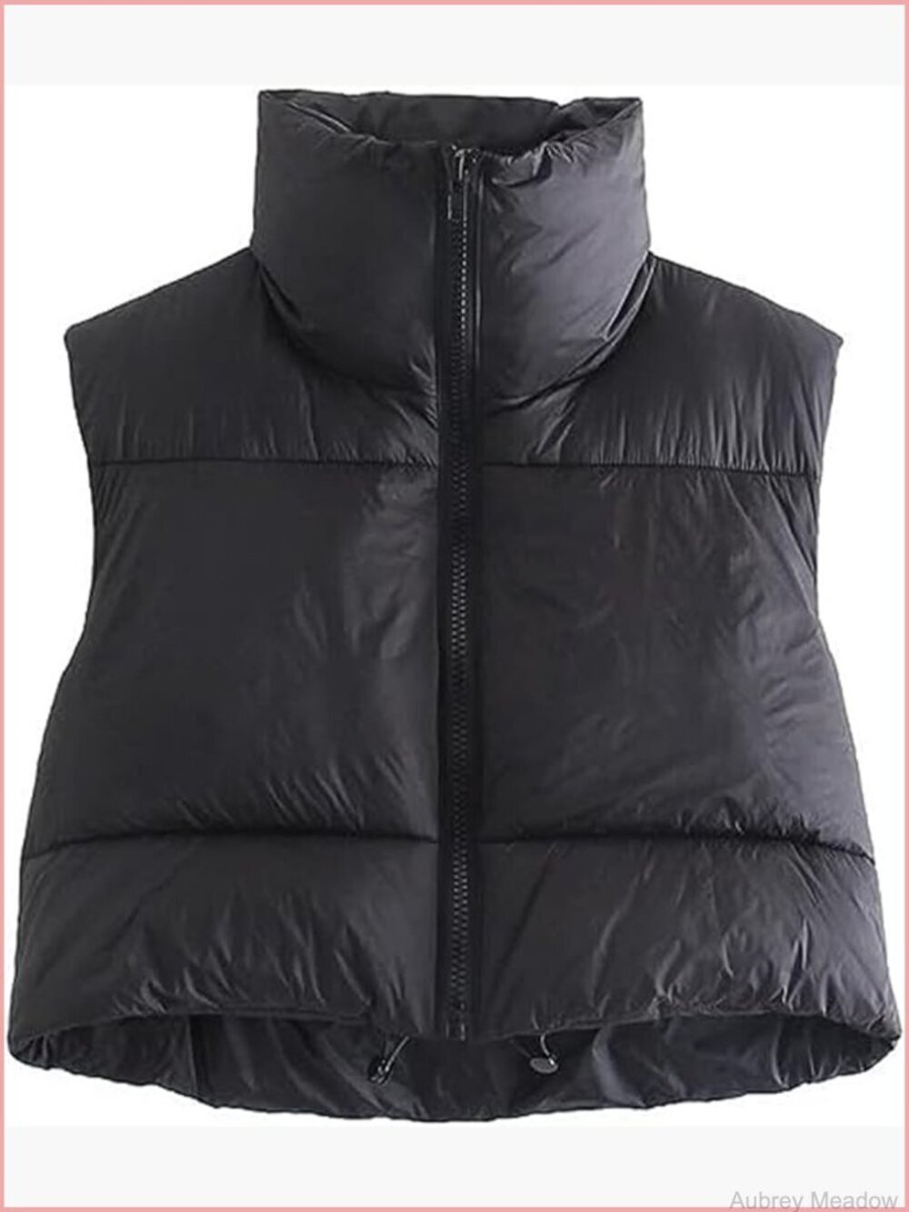 Women's Cropped Puffer Vest Quilted Sleeveless Zipper Stand Collar Jacket